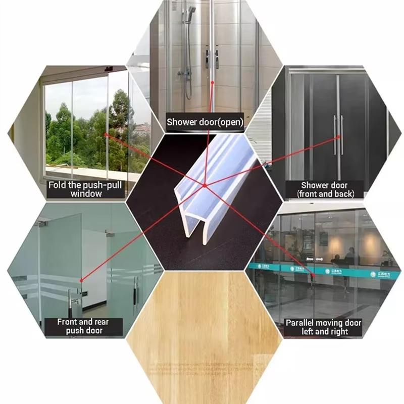 B-Est 5M H Shape Rubber Glass Seal Strip 6Mm Silicone Bathroom Shower Screen Seal Strip Window Rubber Sealer Weatherstrip