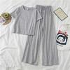 Women's Korean-Style Casual Sportswear Set: Petite Slimming Top & Wide-Leg Pants for Spring/Summer