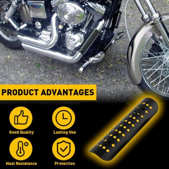 Exhaust Muffler Pipe Heat Shield Cover Protector For Harley Motorcycle Black