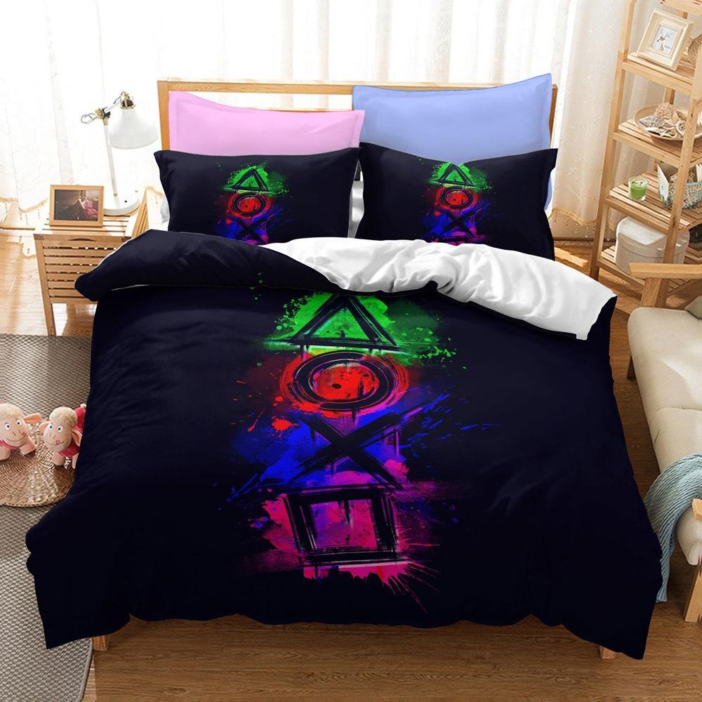 Bedding Kit, Game Console Symbol Series Size Three-Piece Quilt Cover AU Single 140x210cm