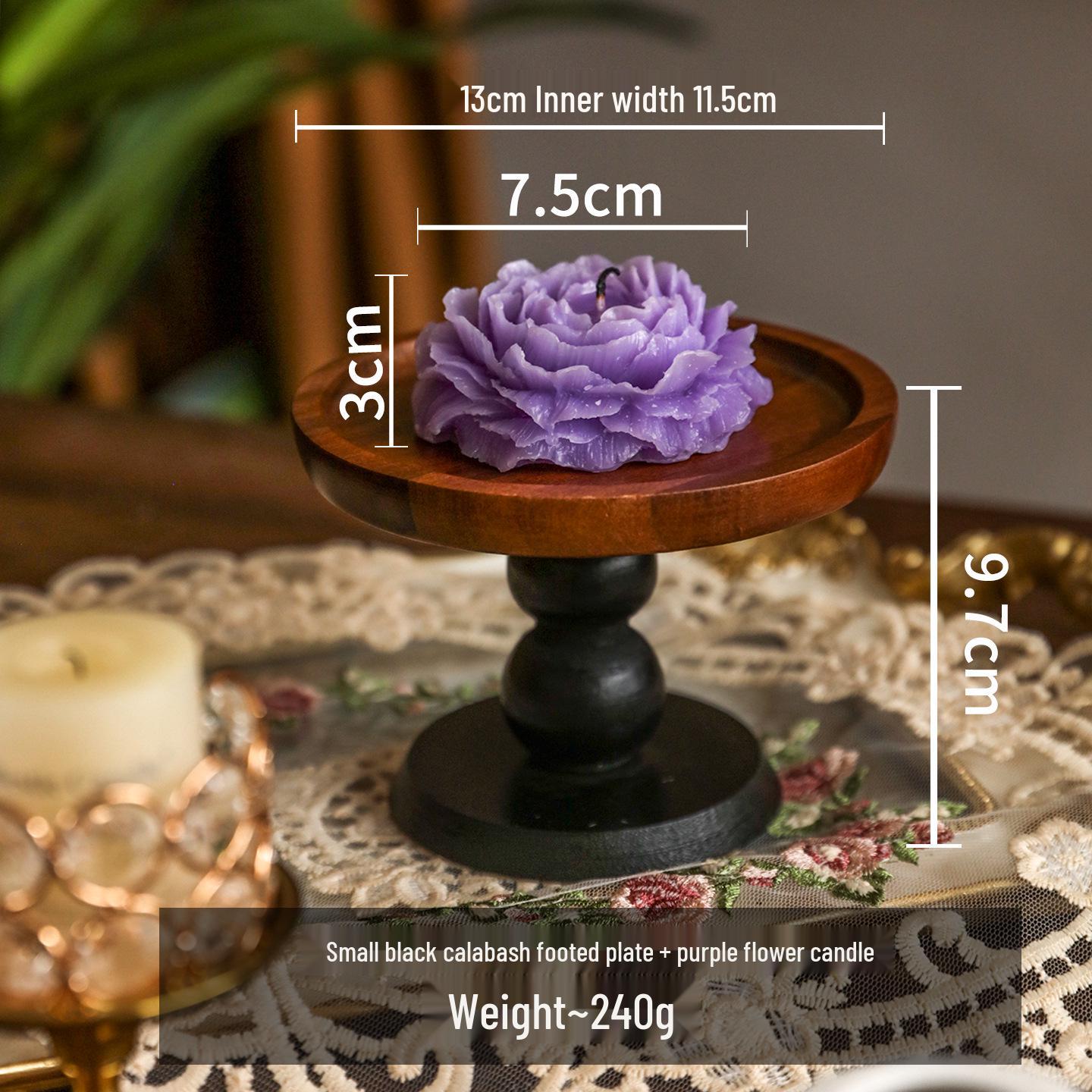 Acacia Bone China Candle Holder - Retro Light Luxury Solid Wood Decor for Home & Restaurant Atmosphere Acacia Wood
