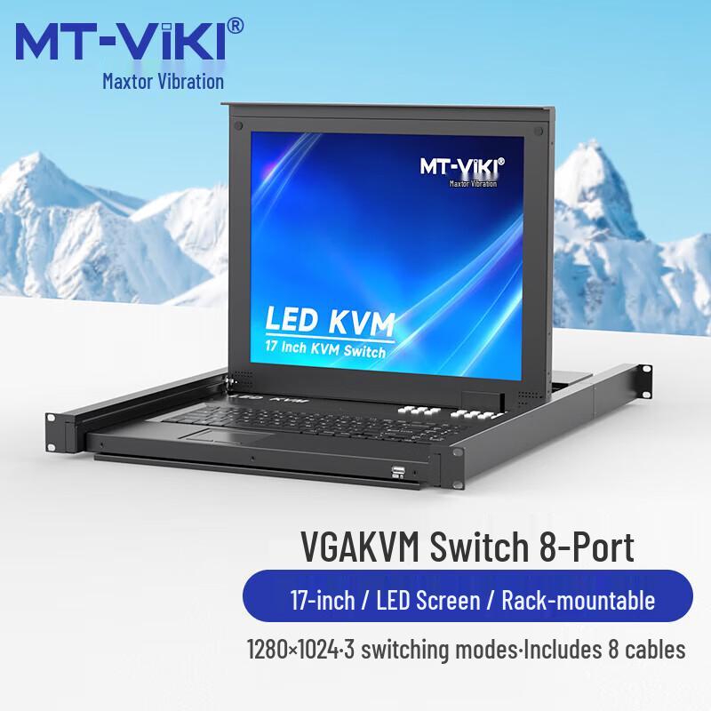 MT-viki Rackmount KVM Switch with Integrated Monitor
