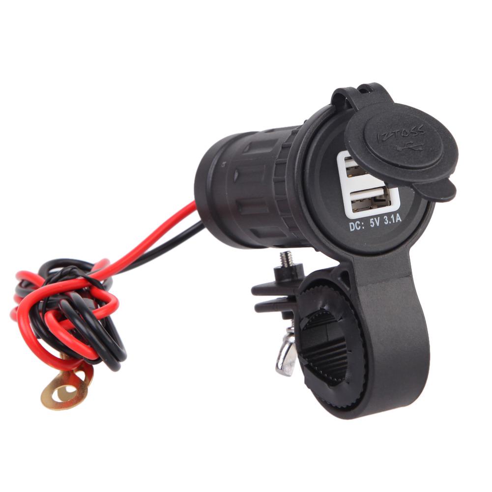 Waterproof Motorcycle handle USB soc ket power Phone Charger W/ 60 CM Line