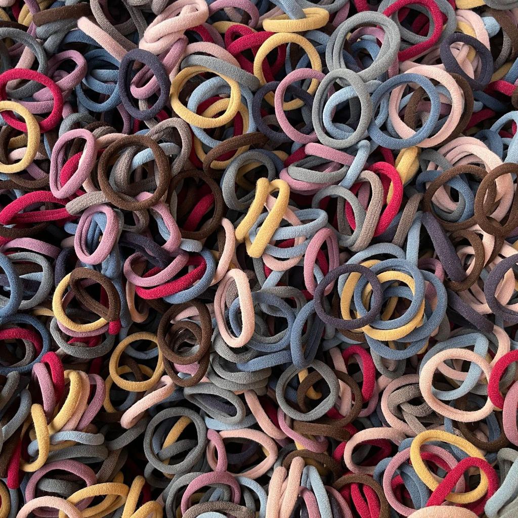 Morandi Seamless High-Elastic Hair Ties, Non-Damaging Rubber Bands, Black & Coffee Colors