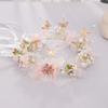 Elegant Women's Flower Crown Pink Butterfly Flower Hair Hoop For Girls Ladies Hand Woven Luxury Metal Jewelry Hair Accessories