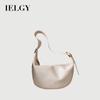Spring/Summer Shoulder Fashion Simple Woman's Messenger Dumpling Bag Soft Leather Large Capacity New Moon Bag