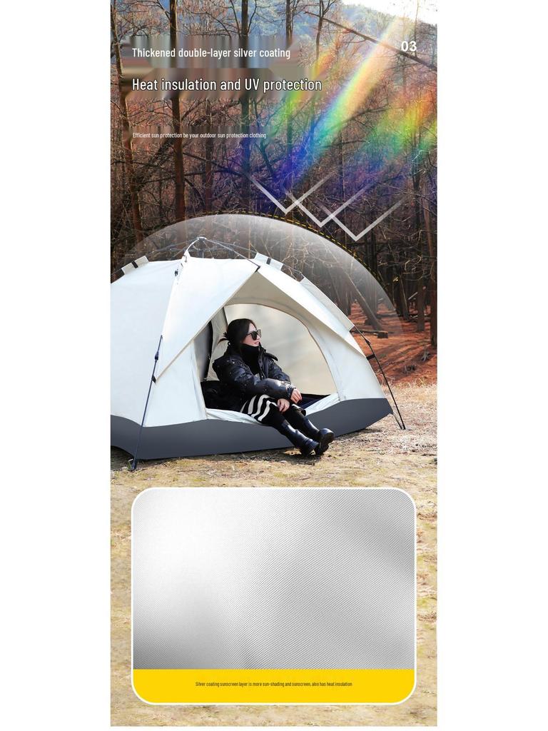 Automatic 3-4 Person Tent with Sun and Insect Protection for Indoor/Outdoor Use