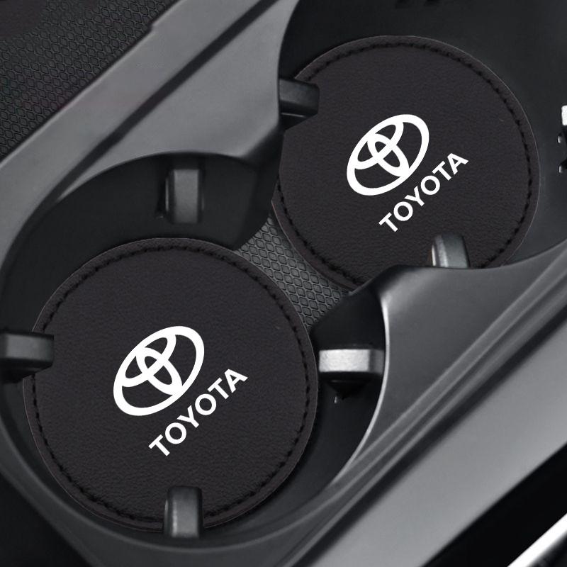 2Pcs Car Coaster Water Cup Bottle Holder Mat Anti-slip Pad For Toyota Verso Sienna Yaris Avalon Camry Fortuner Highlander Rav4 F10