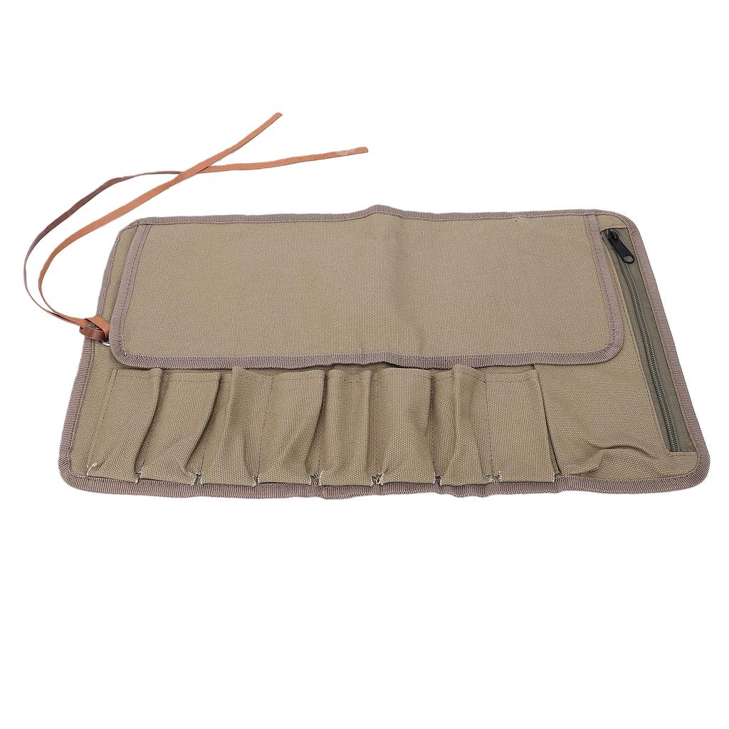Roll Up Tool Pouch 8 Compartments Oxford Fabric Portable Tool Roll Organizer for Chisel Wrench Pliers Carving Tools