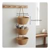 3 Tiers Hanging Basket SpaceSaving Woven Rope Storage Versatile Tiered Wall Organizer