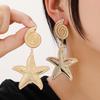 Starfish Metal Wind Earrings: Creative Star-Shaped Ear Drops for Women, Fashionable and High Quality