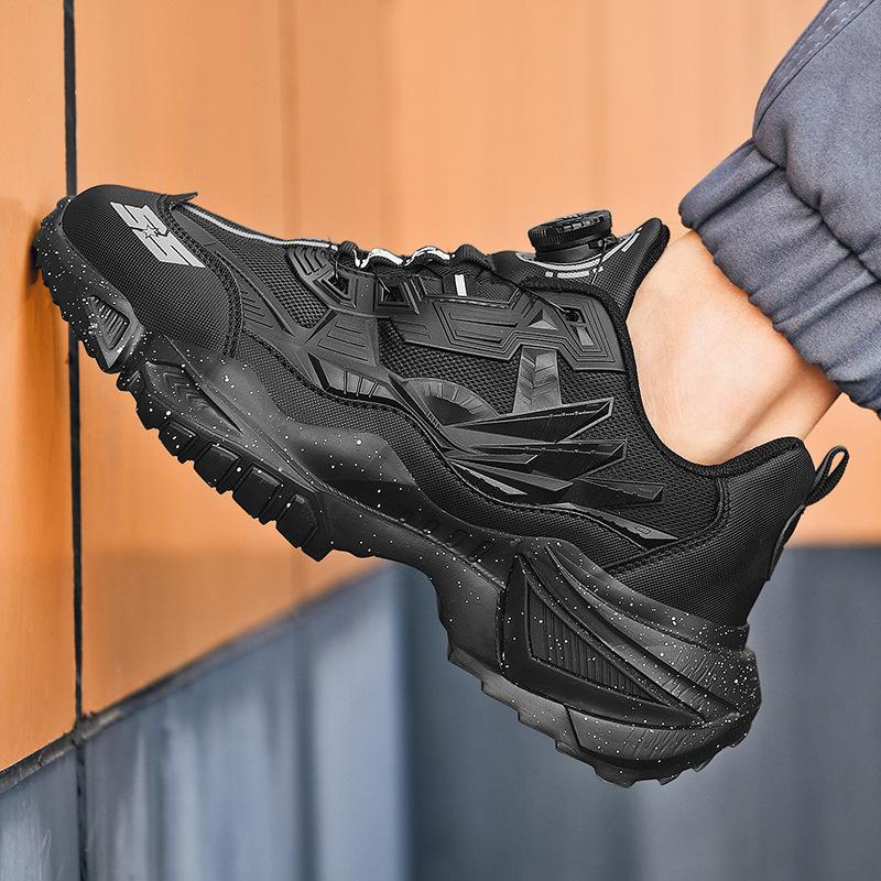Tide shoes 2025 autumn men's platform dad shoes men's outdoor leisure sports automatic rotating buckle mecha shoes men's shoes