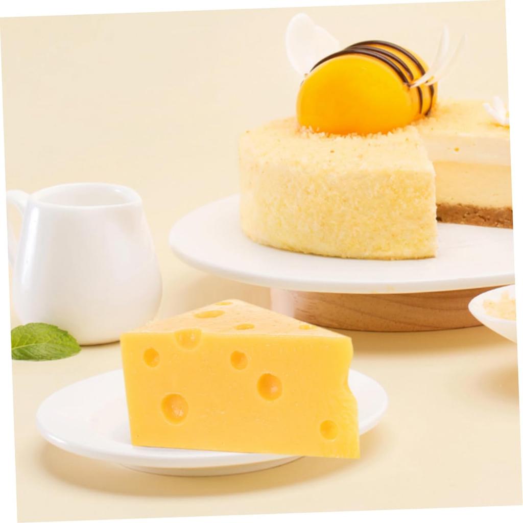 CORHAD Realistic Artificial Cheese Simulation Cheese for Decorating Cakes and Photography and Crafts 3-Piece Model, Desserts, Props,
