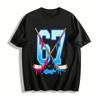 Number 67 Ice Hockey Print Casual Sports T-Shirt For Men Women Pure Cotton T-shirt