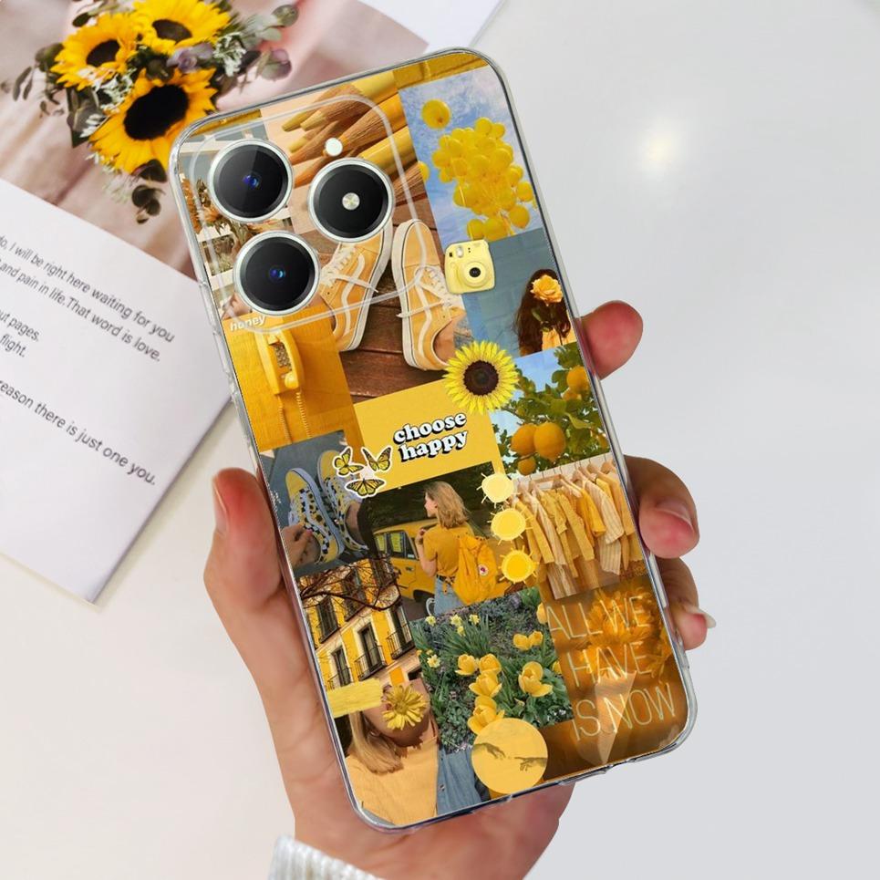 Couple Love Heart Back Case For Realme Narzo N61 N63 Realme C63 C61 Transparent Soft TPU Slim Silicone Phone Cover Fashion Capas