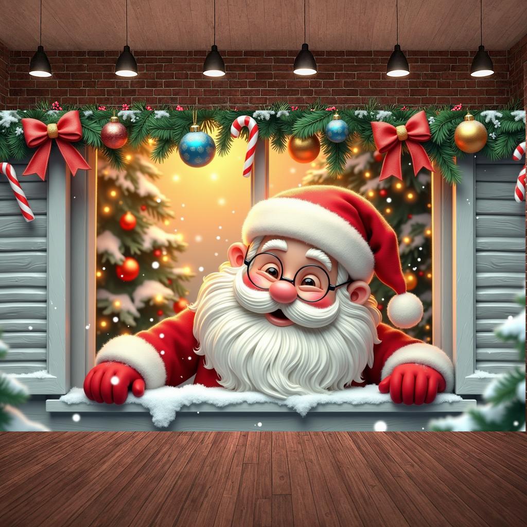 Xmas Backdrop Gold Ornament Holiday Background Festive Banner Red Bow Noel Backdrop For New Year Eve Home Indoor Christmas Photo