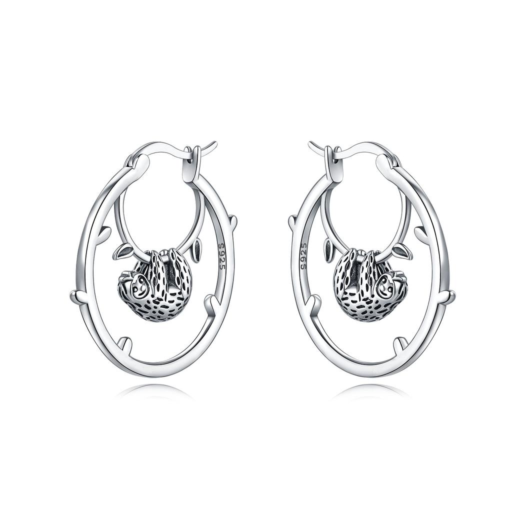 925 Silver Bees Butterflies Insects Series Jewelry Zircon Circle Hoop Earrings Women Earring Jewelry Gift Accessories