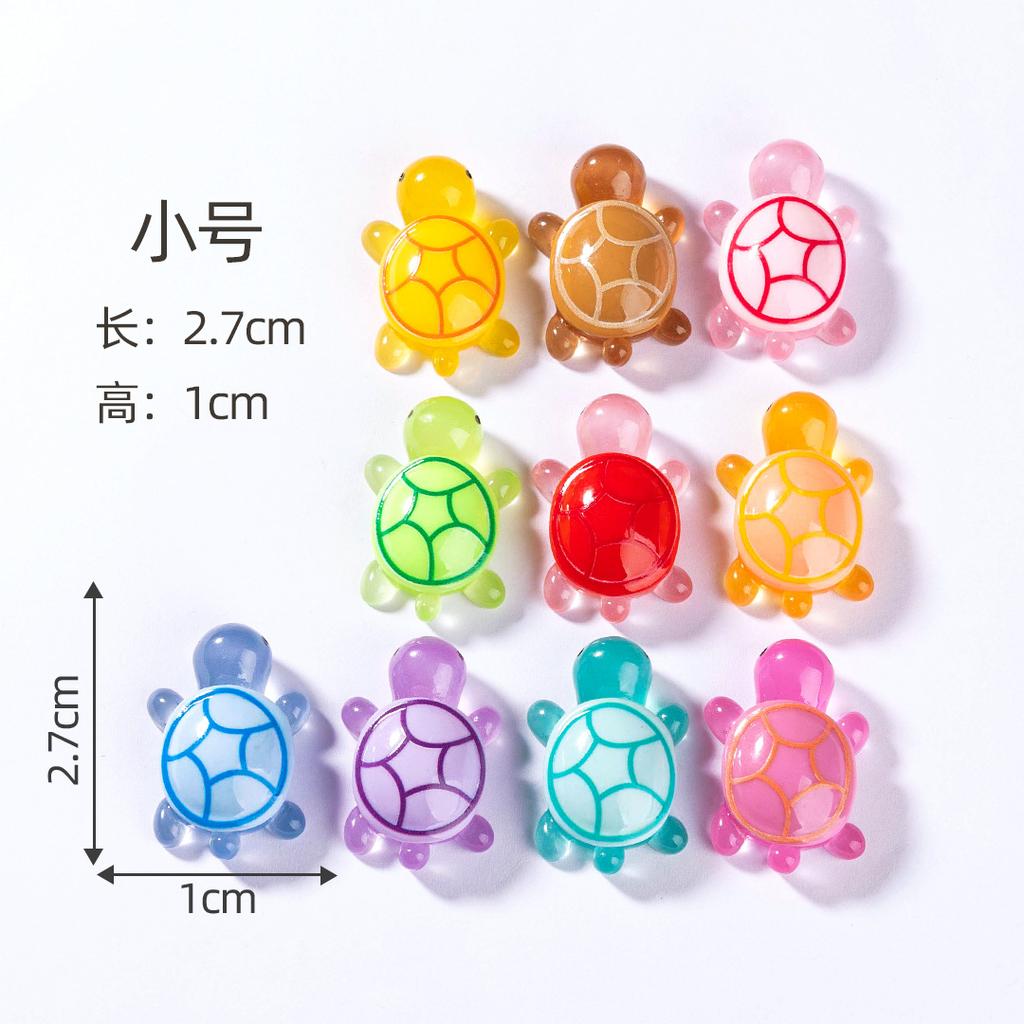 Glow Turtle  landscape creative cute cartoon luminous turtle pair touch DIY decoration blind box bag accessories small ornament