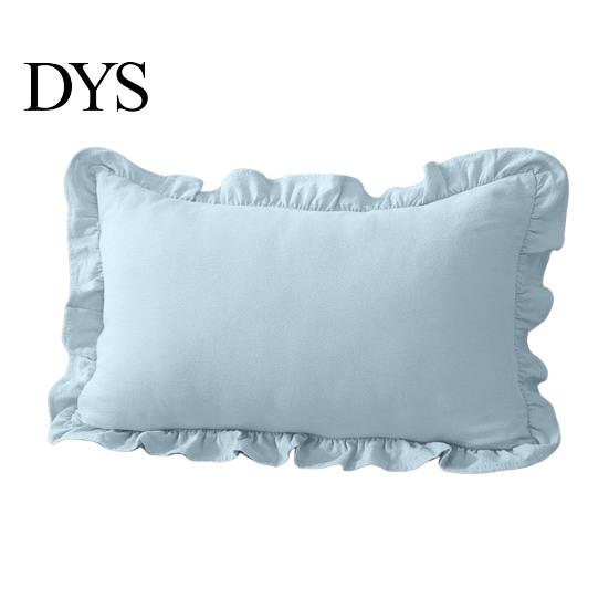 Quadratischer Schlafsofa-Deko-Rüschen-Kissenbezug, Baumwoll-Karomuster-Hülle mit Rüschenrand, 18x18 Unifarbene Kissen Zoll 20x12 Dekorative Hülle für