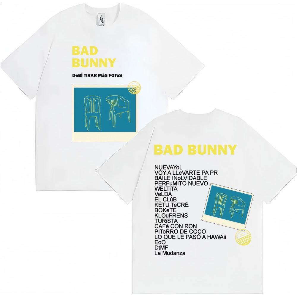 Rapper Bad Bunny Album Tour T-Shirt Herren Damen Hipster T-Shirts Gemütliche Baumwolle Locker Lässiges T-Shirt