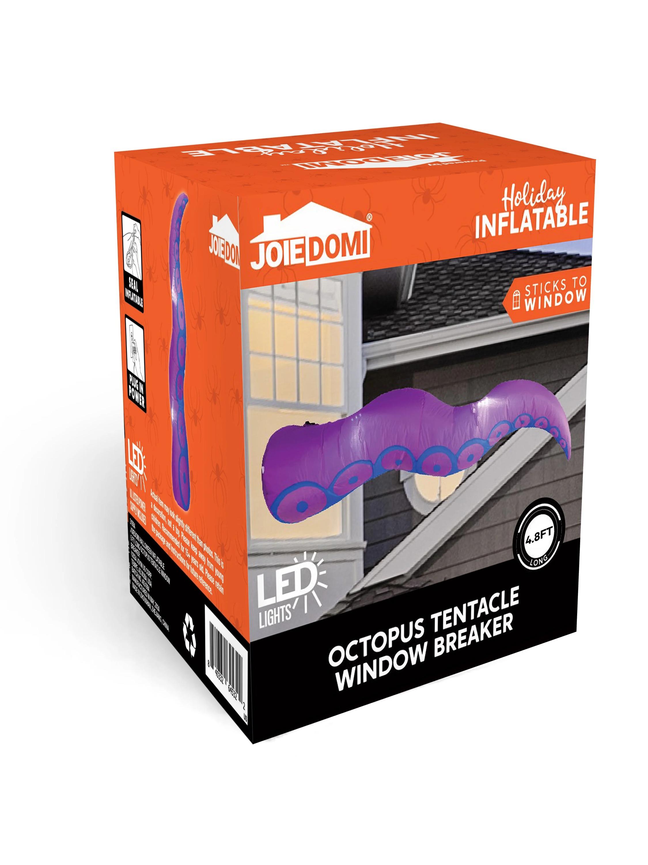

Joyfy 5 футов Хэллоуин Надувной Уличный Гигантский Щупалец Осьминога Вырывается из Окна со Встроенной Светодиодной Подсветкой для Украшения Окна фиолетовый