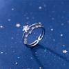 New Temperament Exquisite Crystal Star Zircon 925 Sterling Silver Jewelry Personality Fashion Popular Opening Rings TYB007