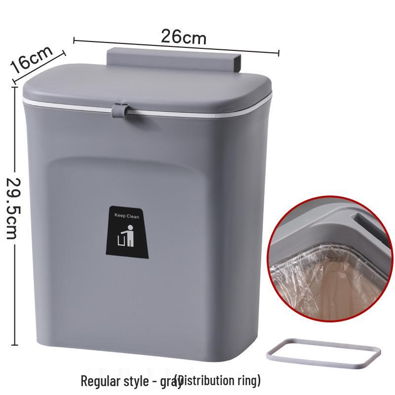 Wall-Mounted Kitchen Trash Can with Handle and Inner Bucket for Cabinets