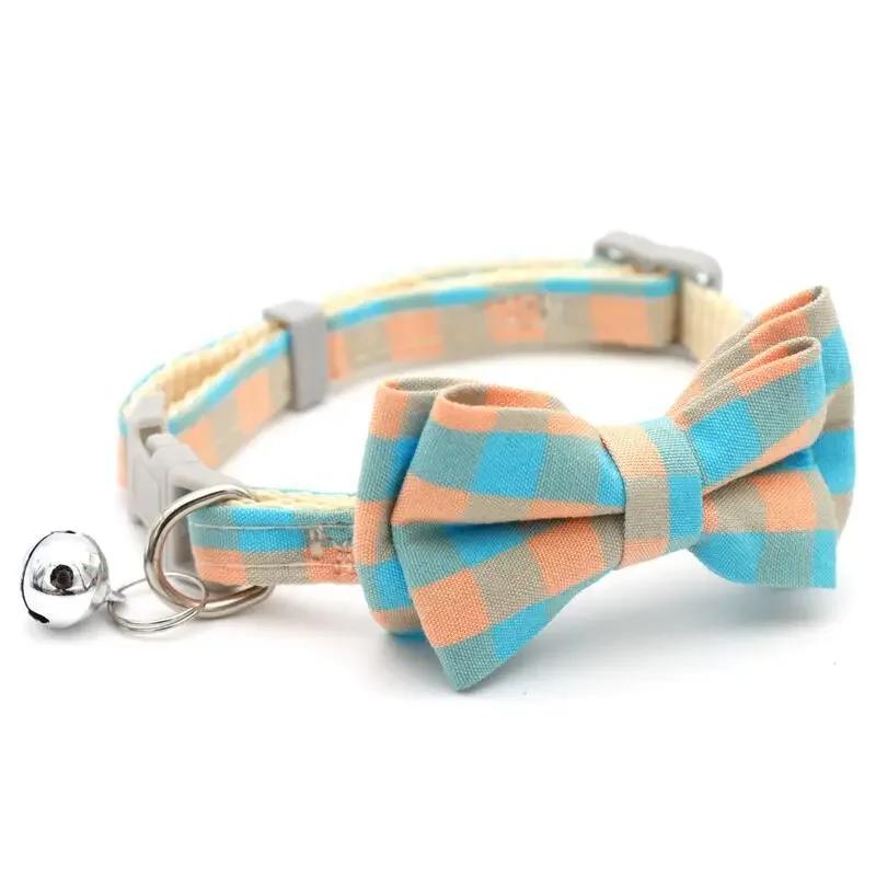 1PC Cute Cat Collar Small Puppy Cat Dog Collars Bow Kitten Collar Bowknot Necklace with Bell for Dog Cat Chihuahua Pet Supplies