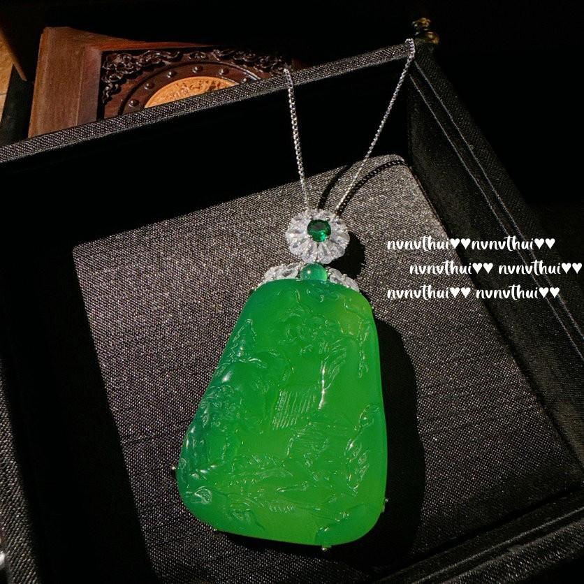 Chalcedony Landscape Gem Necklace, Planting Water Yingying, Concubine Agate Beaded Sweater Chain, Combination
