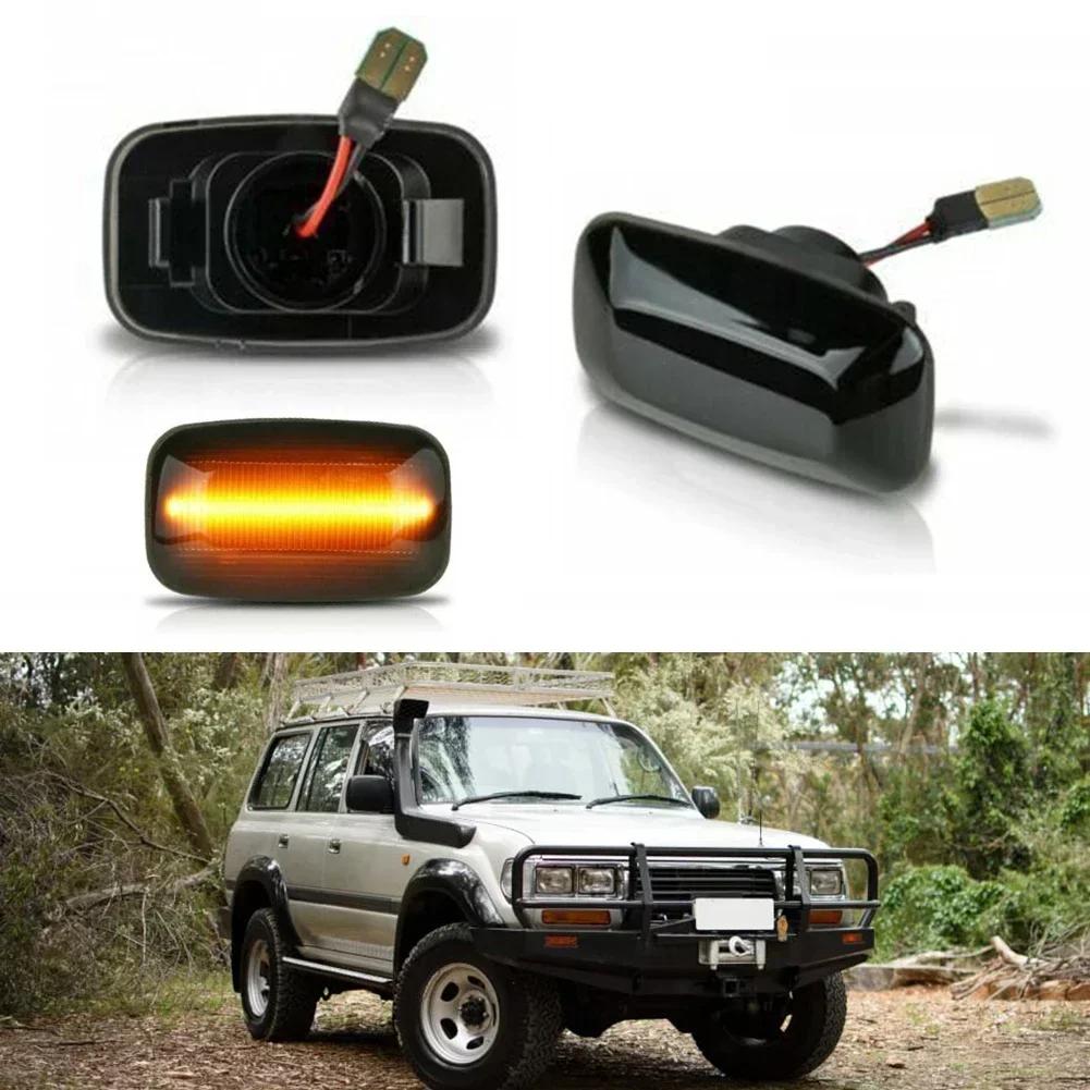 2pcs DC12V LED Side Marker Lights Indicator Amber ABS+PC+LED Turn Signal Lamps Fit For Toyota Land-Cruiser 80 Series 1990-1997