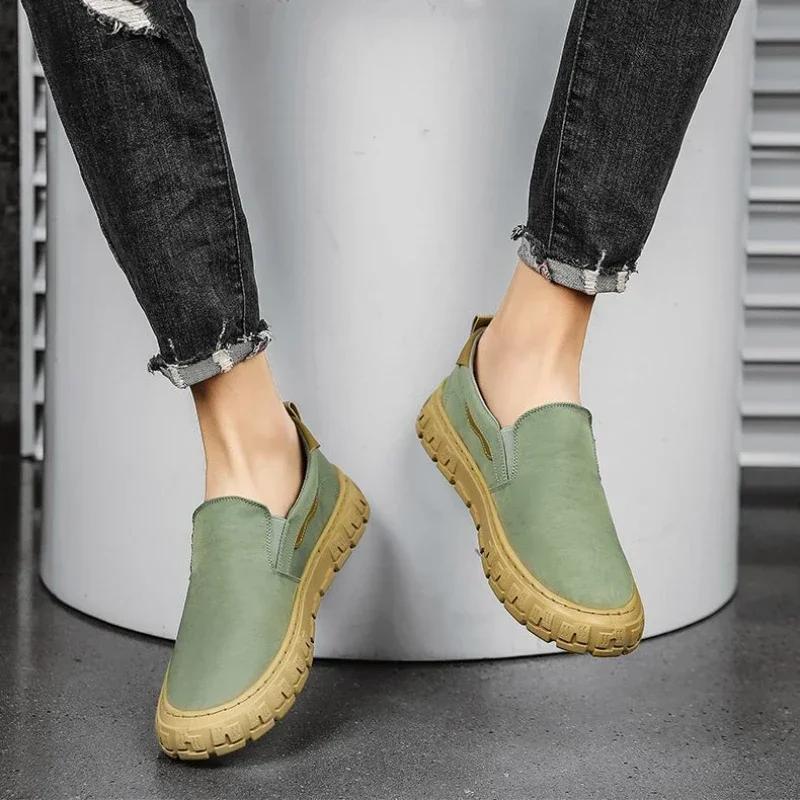 Módní pánské plátěné tenisky Ledové hedvábí Pánské mokasíny Líné boty Prodyšné Protiskluzové Plochá Pohodlná Outdoorová chůze Tenisky Tenis Hombres