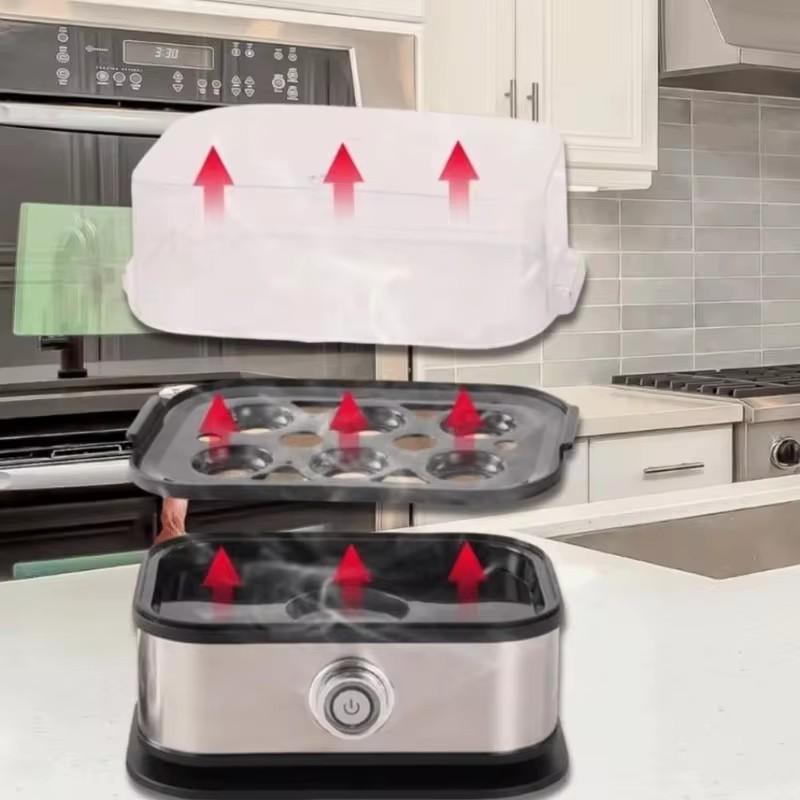6-Egg Rapid Cooker with Auto Power-Off, Stainless Steel Body, 200W Efficient Boiling, Space-Saving Build