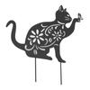 Schwarze Katze Figur Niedliche Schwarze Katze Lebendiges Aussehen Hohles Design Langlebiges Metall Schwarze Katze Deko für Zuhause Garten Hinterhof