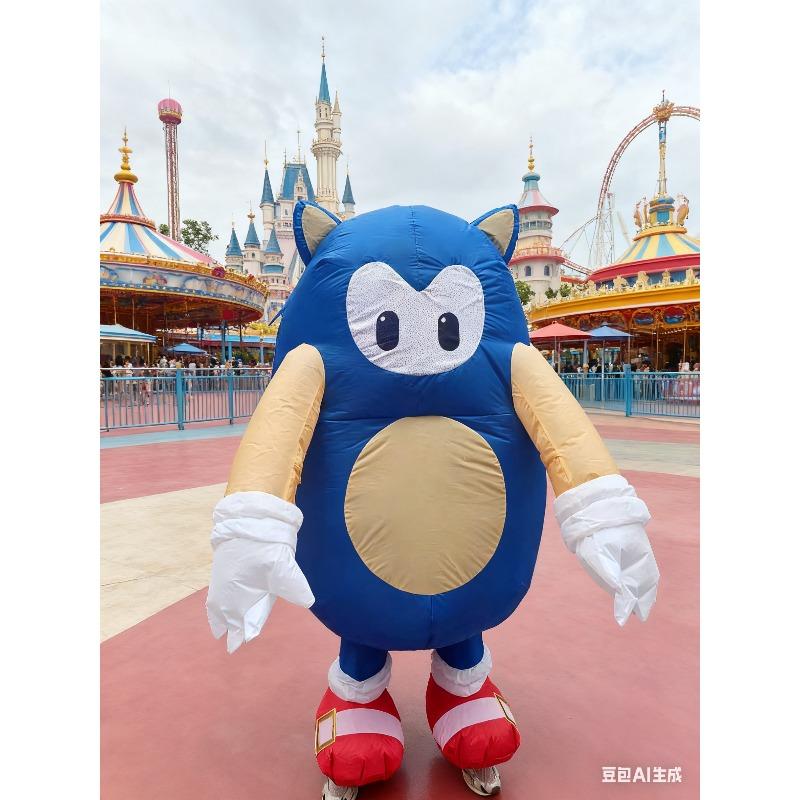 Game Character Sonic Cartoon Protagonist Inflatable Suit Halloween Cosplay Birthday and Halloween Party Inflatable Dress Up
