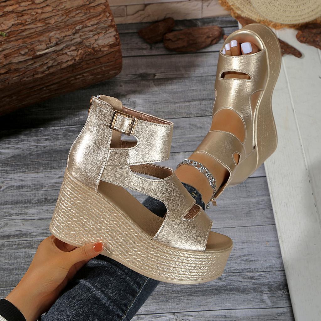 Women Platform Wedge Sandals Summer Fashion Casual Comfortable Ladies Heeled Sandals 2025 New Walking Shoes for Women High Heels