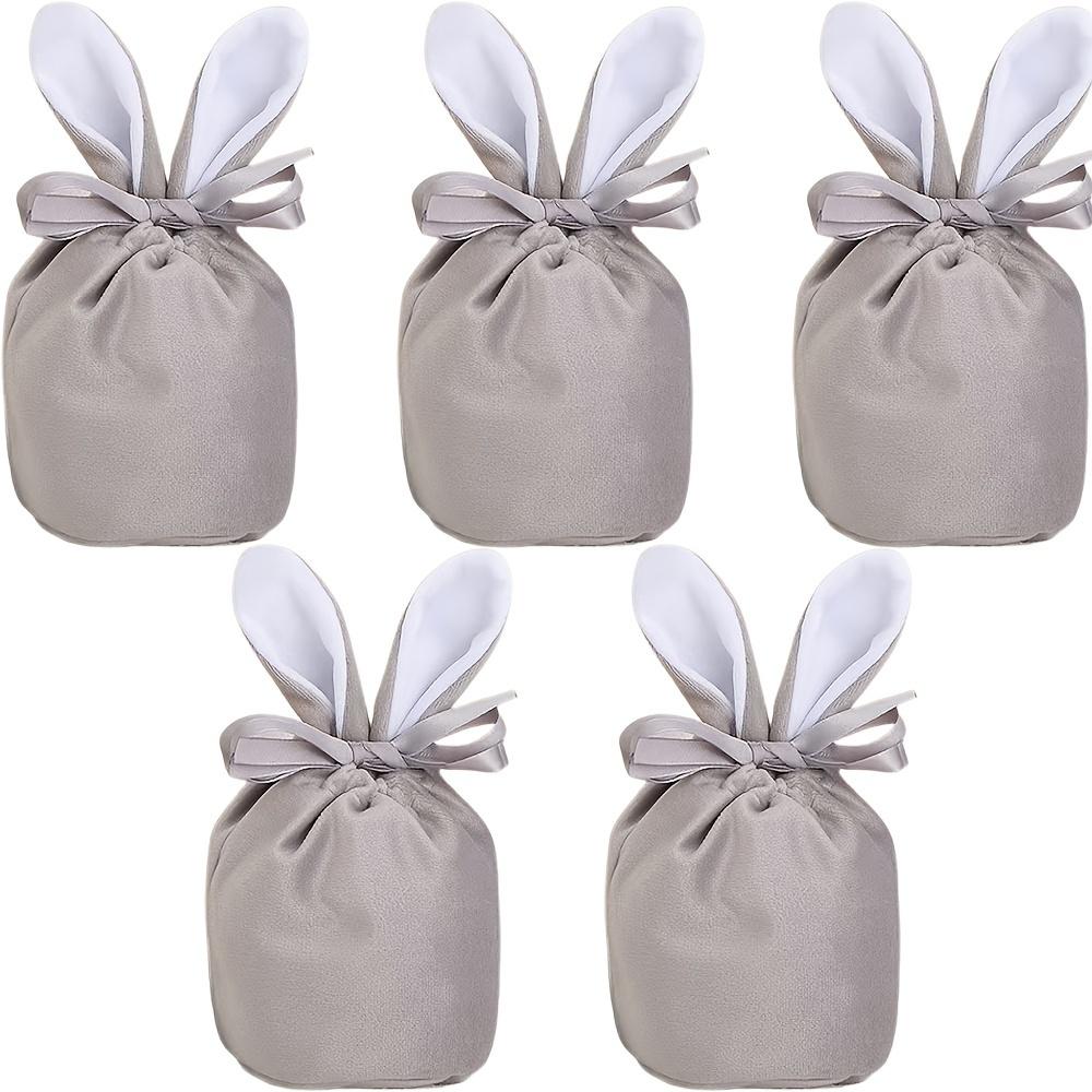 

5 шт. Пакеты в виде пасхального кролика, ушки, бархатный мешочек, подарочная коробка, коробка для сладостей, свадебная бонбоньерка, креативный милый декор для пасхальной вечеринки, пакет для закусок серый