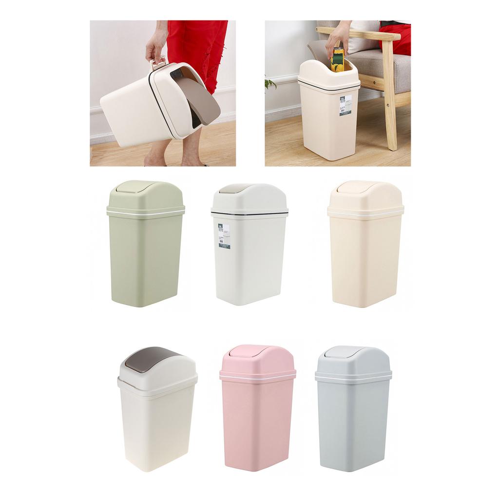 Swing Top Bin 10L Waste Disposal Solution Waste Bin with Lid for Home and Office Use Space Saving