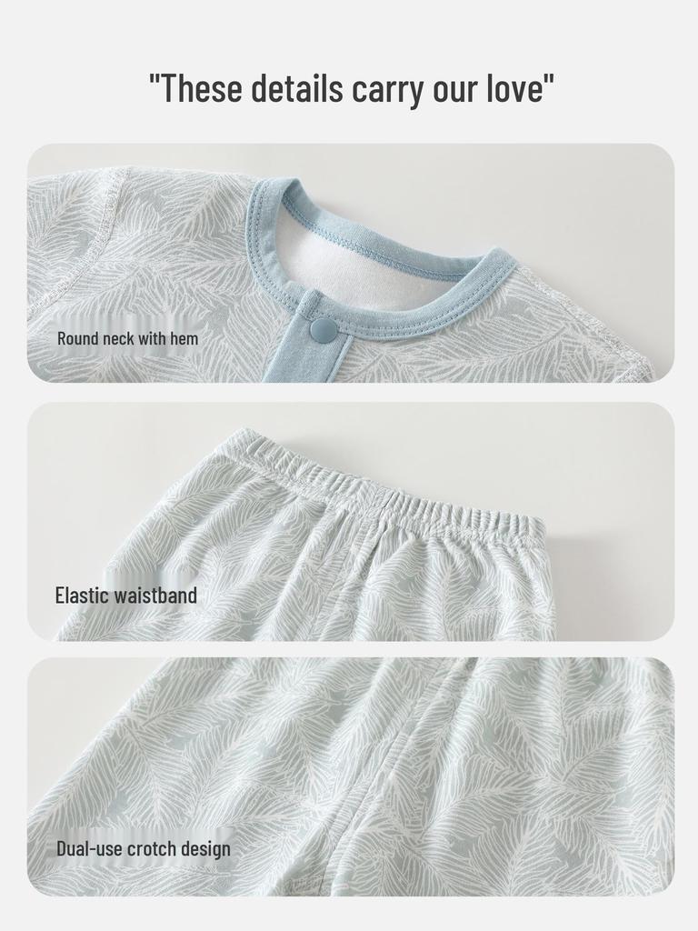 Leaf Cotton Flannel Baby Autumn Pajama Set - 100% Cotton