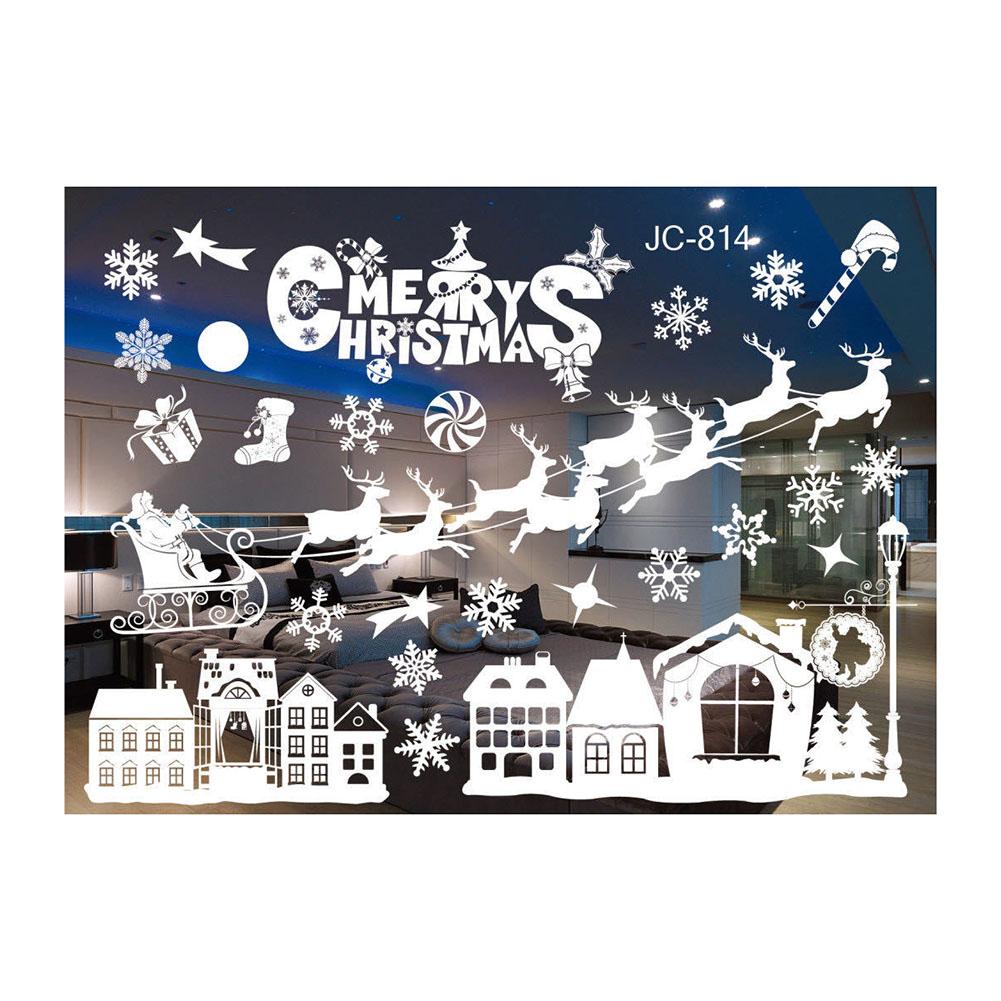 Christmas Window Stickers Christmas Snowflake Casement Clings Stickers Xmas Reindeer Decals Home Decoration