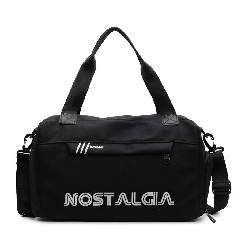 

Large-capacity lightweight trendy luggage bag to go out to play with shoe compartment travel bag can be set with tie rod чорний