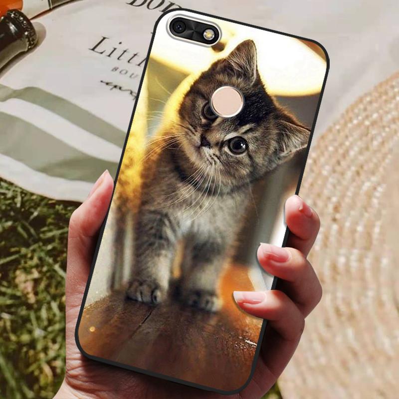 Per Huawei P Smart 5.65 pollici Custodia in TPU Morbido Silicone Lupo Carino Cover Posteriore Custodia per Telefono Per Huawei P Smart 2018 FIG-LX1 Custodia PSmart
