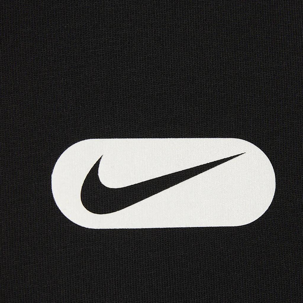 Nike Swoosh Color Block Logo Round Neck Comfortable Casual Short Sleeve Drop Shoulder T-Shirt Women T-Shirt Black HQ1699010