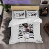 Vinicius Junior 3-teiliges Bettwäscheset Weiches Bettbezug-Set mit Kissenbezügen Bedrucktes Schlafzimmer-Deko-Set für Zuhause