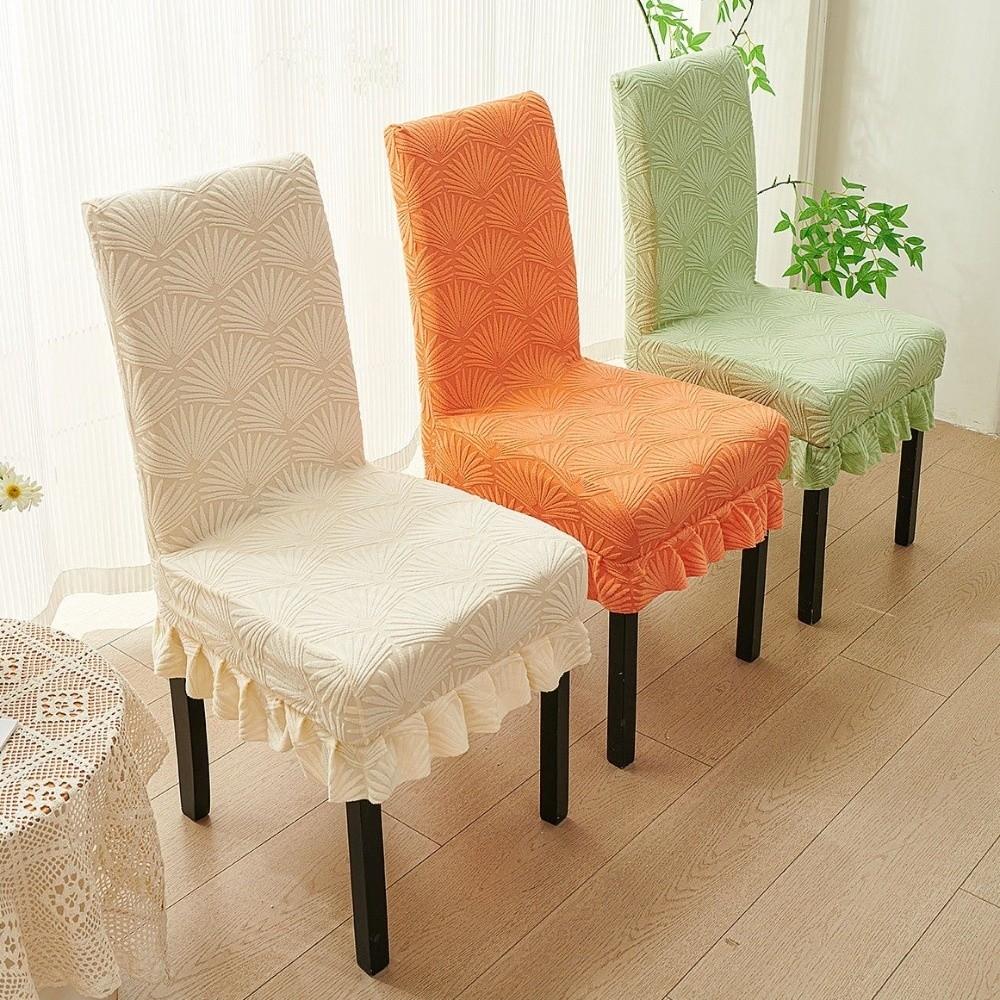 Elastic Jacquard Chair Cover Thickened Skirt Edge Anti-dirty Stretch Seat Covers Soft Anti-slip Chair Protector Kitchen