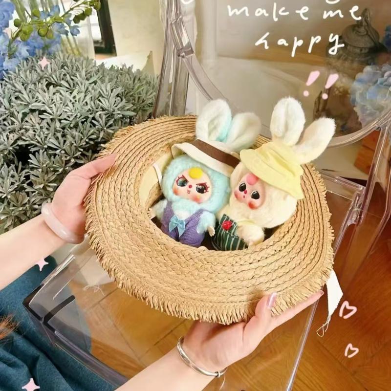 Baby Three Macaron Cute Bunny Plush Tide Play Blind Box Cute Plush Doll Ornaments Bag Pendant Surprise Collectible Toys Gift