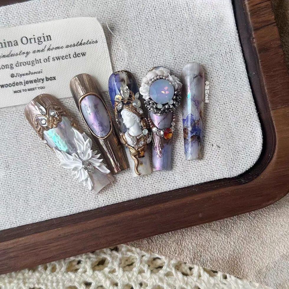 Holy Light Guardian Winged Nail Art Stencils - Reusable Silicone Nail Accessories