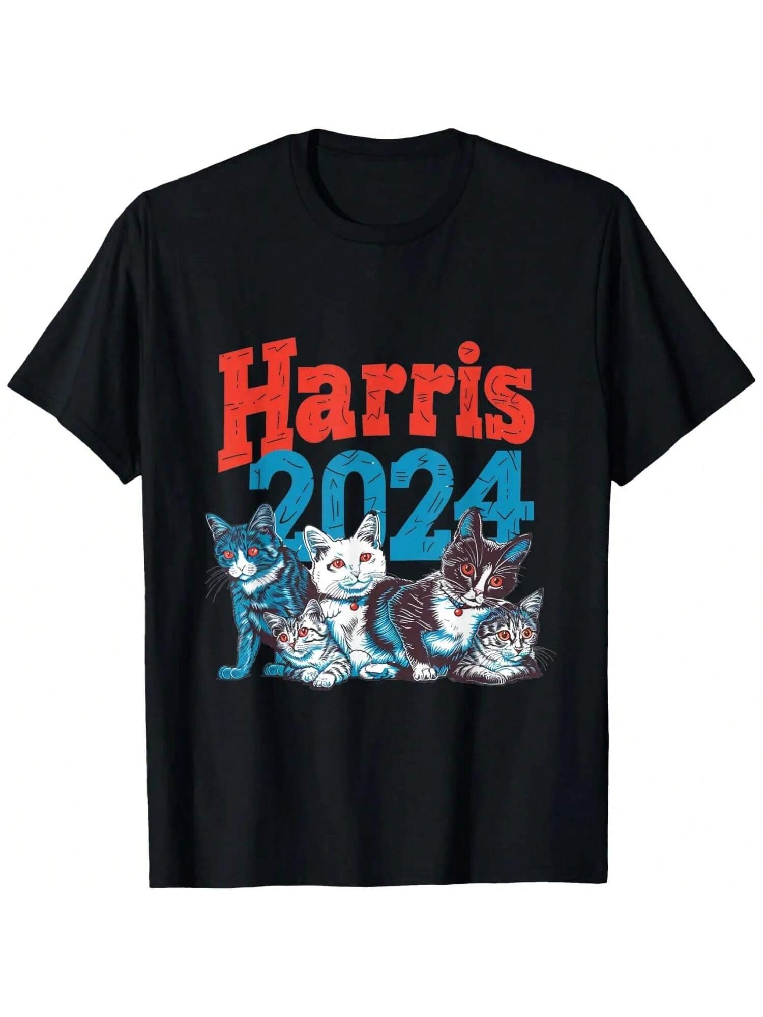 Cat Lady 2024 Democrat Crazy Kitty T-Shirt S разноцветный