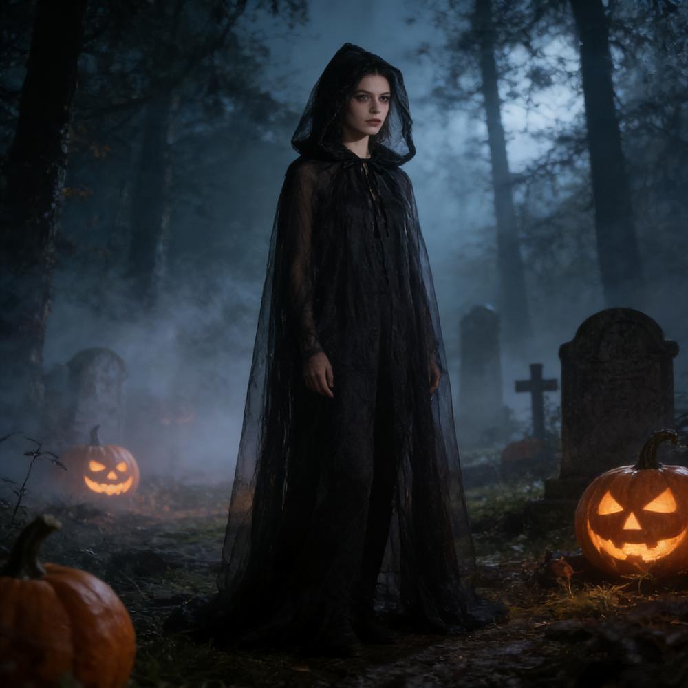 Schwarzer Brautschal Hexen Cosplay Umhang Halloween Cape Spiel Party Kostüm Requisiten Feiertag Verkleidung Vampirkostüm