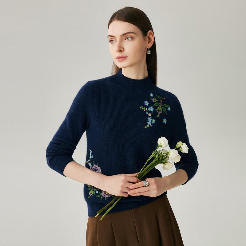 Zhaojun Women's Half-High Collar 100% Cashmere Sweater