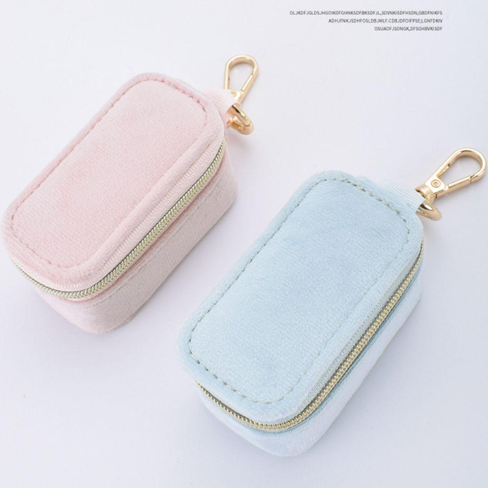 Zipper Closure Jewelry Organizer Velvet Material Jewelry Case Jewelry Storage Box  Travel Use